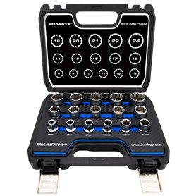 XZN Lot de 16 douilles Torx à 12 pans 8-24 mm pour l'extérieur