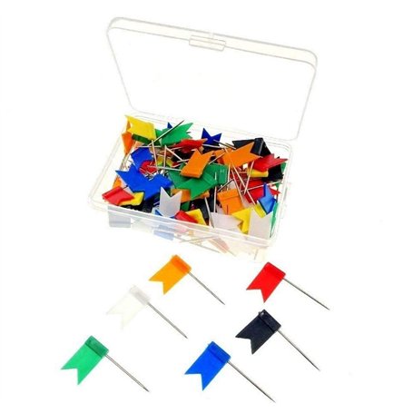 JZK 100 x Punaises Carte à tête Drapeau bannière