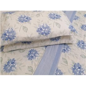 Pago Poco Parure de lit double en flanelle fantaisie Flori drap plat 240 x 280 cm. Drap housse 180 x 200 + 25 cm. Taies d'oreill