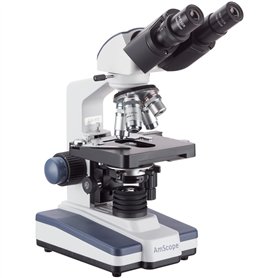 AmScope Microscope de laboratoire à LED 40X-2500X avec 50 lames vierges
