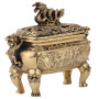 Walfront Brûleur d'encens en cuivre bronze antique avec couvercle Décoration de la maison