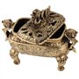 Walfront Brûleur d'encens en cuivre bronze antique avec couvercle Décoration de la maison