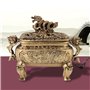 Walfront Brûleur d'encens en cuivre bronze antique avec couvercle Décoration de la maison