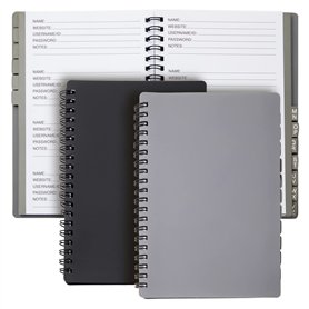 Juvale Lot de 2 carnets d'adresse Internet et mots de passe avec onglets - reliure à spirales - 15