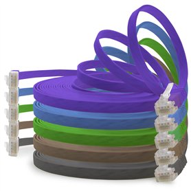 1aTTack.de Câble Réseau Cat6 Cat 6 Plat Flat Slim - 5X 2m - RJ45 Ethernet LAN DSL Routeur Modem - 5 Couleurs