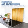 WENKO Plaque de Recouvrement Universelle Mod. Décor Bois, réglable en Hauteur pour Tout Type de cuisinière, Planche à découper e