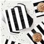 Lot de 150 serviettes de table jetables en papier - Pour anniversaire d'enfant - 2 plis - Motif rayé noir et blanc - Dépliées - 