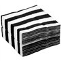 Lot de 150 serviettes de table jetables en papier - Pour anniversaire d'enfant - 2 plis - Motif rayé noir et blanc - Dépliées - 