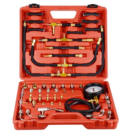 DAYUAN Manomètre Pression Essence Kit de Jauge de Testeur de Pression d'Injection de Carburant avec Adaptateur et Jauge 0-140PSI