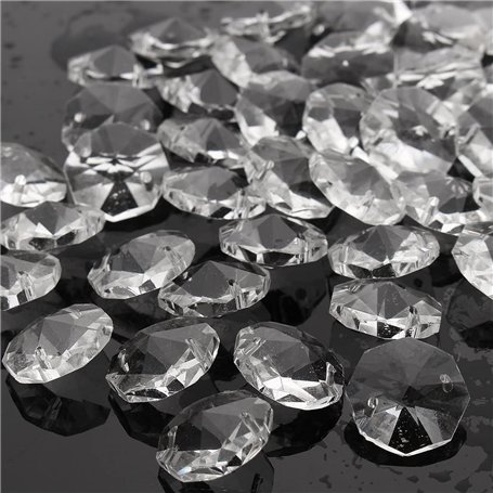 MASUNN 50Pcs Verre Clair Cristal Lustre Pendentif Lampe Prisme Parties Suspendues Gouttes 18mm