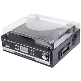 Technaxx Bluetooth 2.0 Convertisseur de Disque Vinyle et Cassette TX-22+ avec lecteur de cassette intégré et haut-parleurs stéré