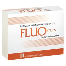 100 Bandelettes Fluo Ophtalmiques Colorées Fluorescéine Sodique U.S.P Bio Glo Fluorets Sans Correction