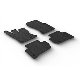 Gledring Set tapis de caoutchouc compatible avec Range Rover Velar 12/2017- (T profil 4-pièces + clips de montage)