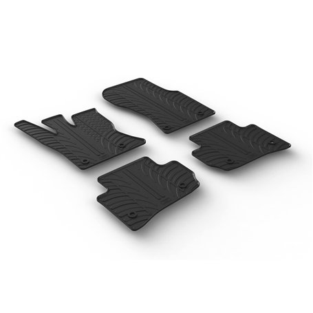 Gledring Set tapis de caoutchouc compatible avec Range Rover Velar 12/2017- (T profil 4-pièces + clips de montage)