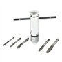6pcs HSS Porte Taraud Réversible à Cliquet M3-M8 avec Poignée en T Réglable Tourne à Gauche à Cliquet pour Robinet de Découpe