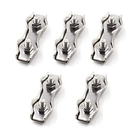 M6 Pince de câble d'agrafe de câble métallique 304 en acier inoxydable 5 pièces
