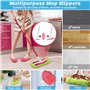 Lot de 5 paires de chaussons jetables en microfibre pour nettoyer le sol des invités - Pour homme et femme - Pour salle de bain,