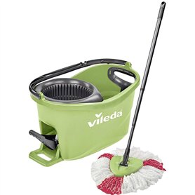Vileda Turbo EasyWring & Clean Kit de Nettoyage Complet avec Seau équipé d’Un système d’essorage et Balai à Franges Turbo Colors