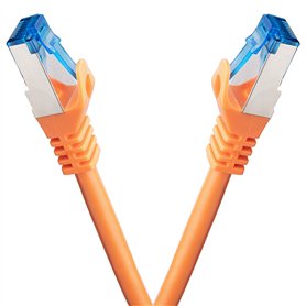 BIGtec cable ethernet 2 pièces - 2m CAT 7 cable rj45 LAN câble internet gigabit CAT7 Câble réseau orange