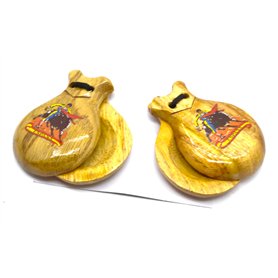 ESPANOL CASTAGNETTES BOIS NATUREL POUR ADULTES bois massif