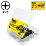 21 x SabreCut SCPA25_21PH 25 mm PH2 Jeu d'embouts de tournevis à percussion Phillips No.2 Heavy Duty avec porte-embout et boîte 