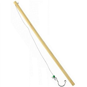 les colis noirs lcn Lot de 10 Canne a pêche en Bois 34 cm - Kermesse Canard Anniversaire - 122