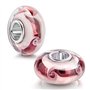 MATERIA by Matthias Wagner Perle en verre pailletée vieux rose blanc – Breloque tourbillon pour bracelet en argent 358, Argent s