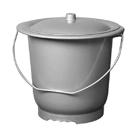 les colis noirs lcn Seau Hygiènique Enfant Gris Silver avec Anse et Couvercle - Pot Chambre - 065