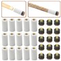 BGTXINGI 15 Ensemble (DE 30 Couvre-sièges de) de Billard Cue Blanc Pur Embouts avec Super Queue à Visser remplaçable Conseils (1