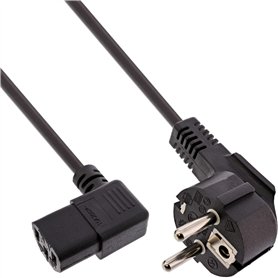 InLine® 16752H Câble d'alimentation avec Contact de Protection d'angle sur fiche C13 Angle Gauche 0