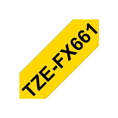 BROTHER TZEFX661 36mm Black on Yellow Flexible ID
