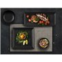 Lot de 6 assiettes plates en grès Boston noir 24x24cm
