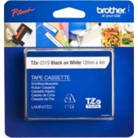 BROTHER TZE231S2 Ruban 12 mm x 4 m Noir sur Blanc