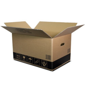 Boîtes de déménagement 10 pièces cm. 60 x 40 x 35 carton couleur Havane Double vague