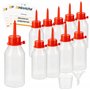 Hinrichs 10 flacons Compte-Gouttes de 100 ML avec Entonnoir et gobelet gradué - 10 étiquettes - Dosage et Conservation de liquid