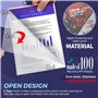 Lot de 50 pochettes en plastique transparent A4 avec ouverture sur le dessus et sur le côté 100 microns PP pour rapport, présent