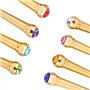 6 Pcs Guitare Pont Broches, Chevilles de Guitare en Laiton Pont Broches avec Cristal Verre Décor Dot Pièces Instrument de Musiqu