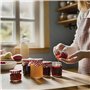MC-Trend Lot de 12 Mini pots à confiture 30ml avec couvercle à vis – Bocaux avec couvercle à carreaux rouge et blanc, idéals pou