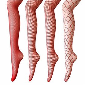 ANDIBEIQI 4 Paires Collants en Résille Bas de Résille Nets pour Femme Collant Résille Maille Large Maille Moyenne pour Femmes Ci