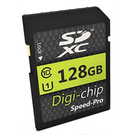 Digi Chip Carte Mémoire SDXC Classe 10 128 Go pour Appareils Photo Reflex Numériques Canon EOS M50