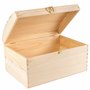 Creative Deco Grande Coffre Boite Rangement Noel en Bois Non Peint | 34,5 x 25 x 19,2 cm | avec Fermoir et Couvercle Courbé | Ca