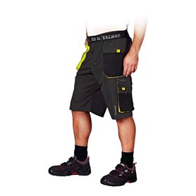 LEBER & HOLLMAN LH-FMN-TS_SBYL Pantalon de Protection Court Noir/Jaune Taille L