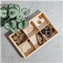 Creative Deco Petit Plateau Bois Étagère à Casiers | 6 Compartiments | 27.5x18x4cm | Rangement des Bijoux et Perles pour Armoire