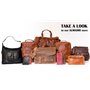 ALMADIH sac a main cuir véritable ELSA, sac bandoulière Marron Vintage, serviette sac porté épaule Messenger sacoche business or