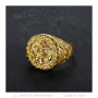 BOBIJOO Jewelry - Chevalière Bague Dorée Homme Ancre Marine Or Aigle Nation - 56 (7 US)