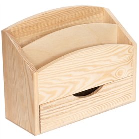 Creative Deco Boite aux Lettres Porte Courrier | 2 Compartiments + Tiroir | 25 x 10 x 20