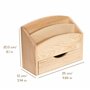 Creative Deco Boite aux Lettres Porte Courrier | 2 Compartiments + Tiroir | 25 x 10 x 20,5 cm | Boîte de Rangement et Stockage |