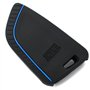 Finest-Folia - Coque en Silicone BE pour clé de Voiture à 4 Boutons - Noir et Bleu