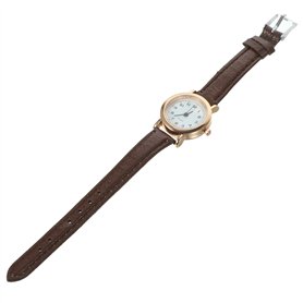 UKCOCO Quartz Analogique - Femme Analogique Quartz Montre avec Bracelet en Cuir Marron Cadran Blanc