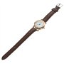 UKCOCO Quartz Analogique - Femme Analogique Quartz Montre avec Bracelet en Cuir Marron Cadran Blanc